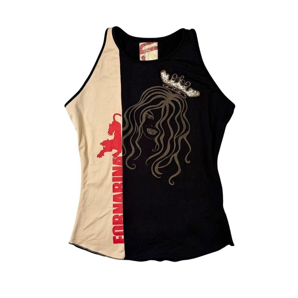 euro graphic beaded tank